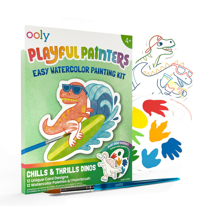 Playful Painters Easy Watercolor Painting Kit - Chills &amp; Thrills Dinos