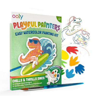 Playful Painters Easy Watercolor Painting Kit - Chills &amp; Thrills Dinos