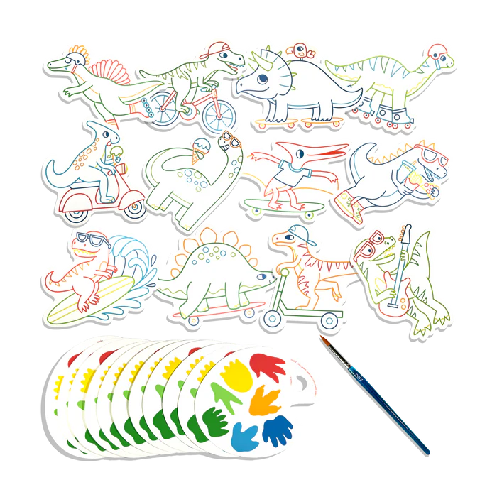 Playful Painters Easy Watercolor Painting Kit - Chills &amp; Thrills Dinos
