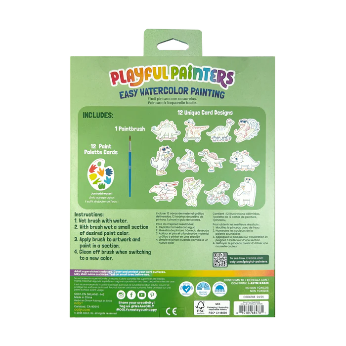 Playful Painters Easy Watercolor Painting Kit - Chills &amp; Thrills Dinos