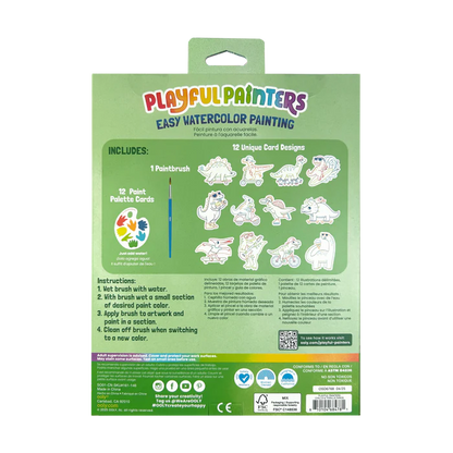 Playful Painters Easy Watercolor Painting Kit - Chills &amp; Thrills Dinos