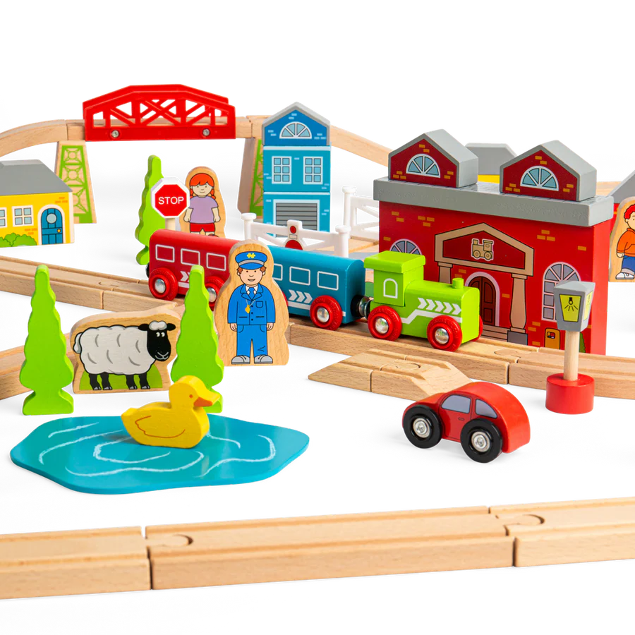 Town and Country Wooden Train Set