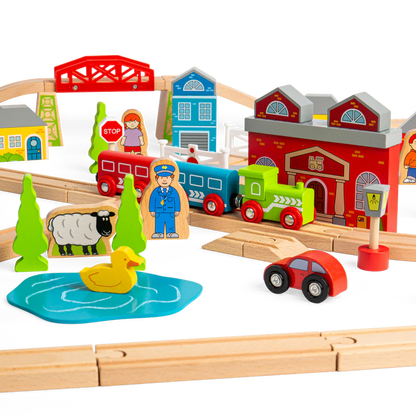 Town and Country Wooden Train Set