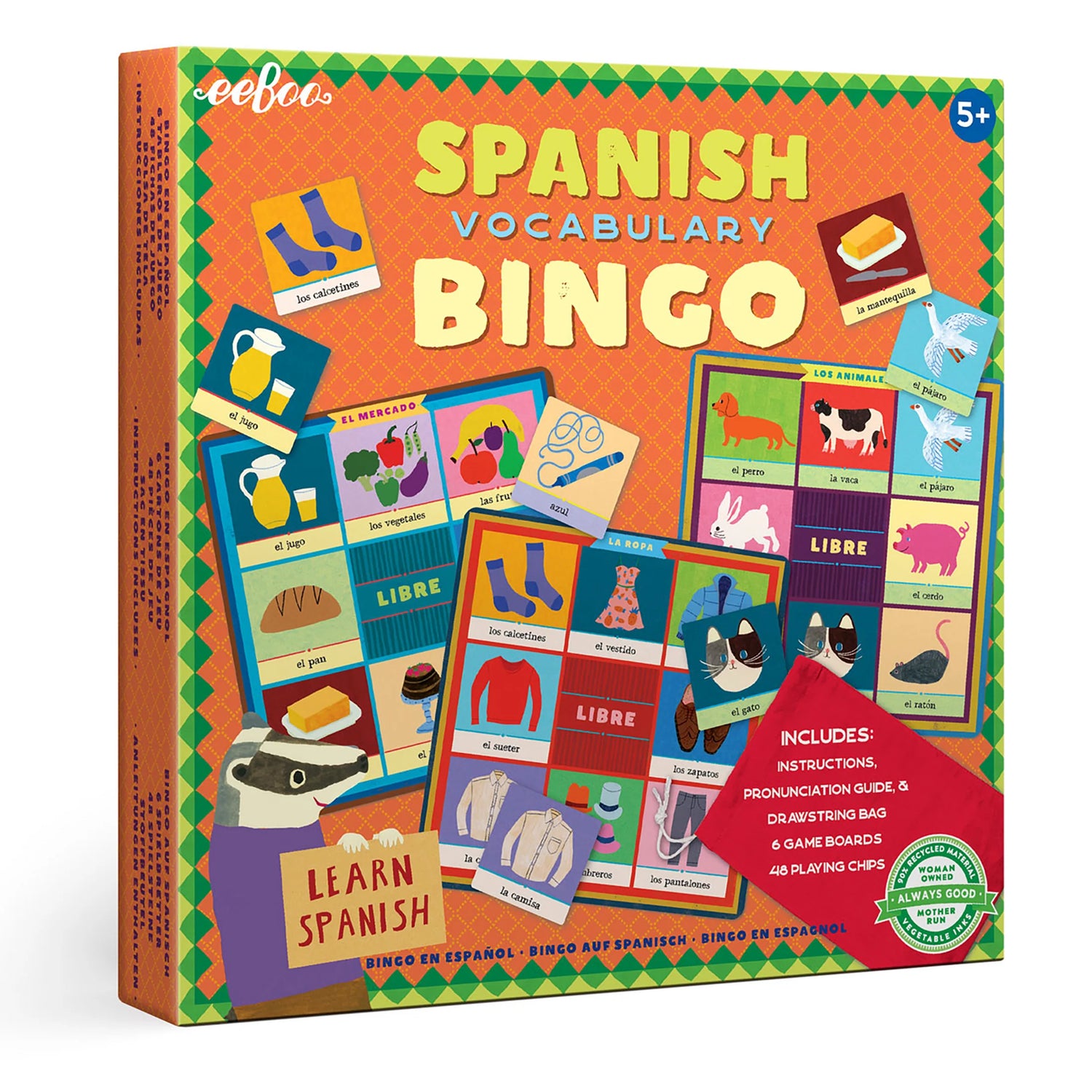 Spanish Bingo Vocabulary