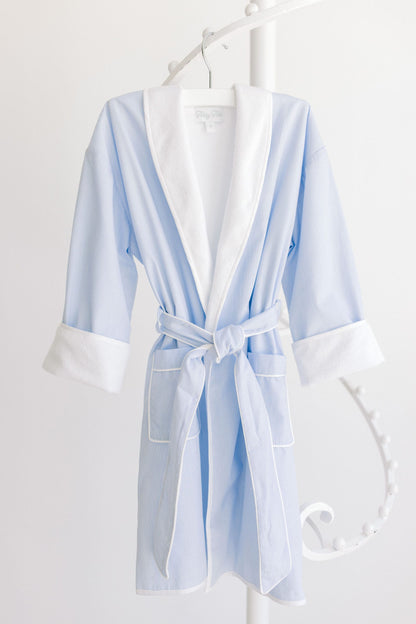 Blue Pinstripe Bathrobe