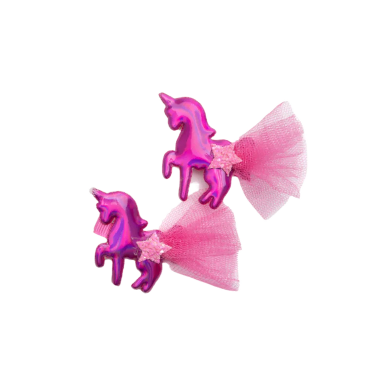Iridescent Unicorn Hairclip Set