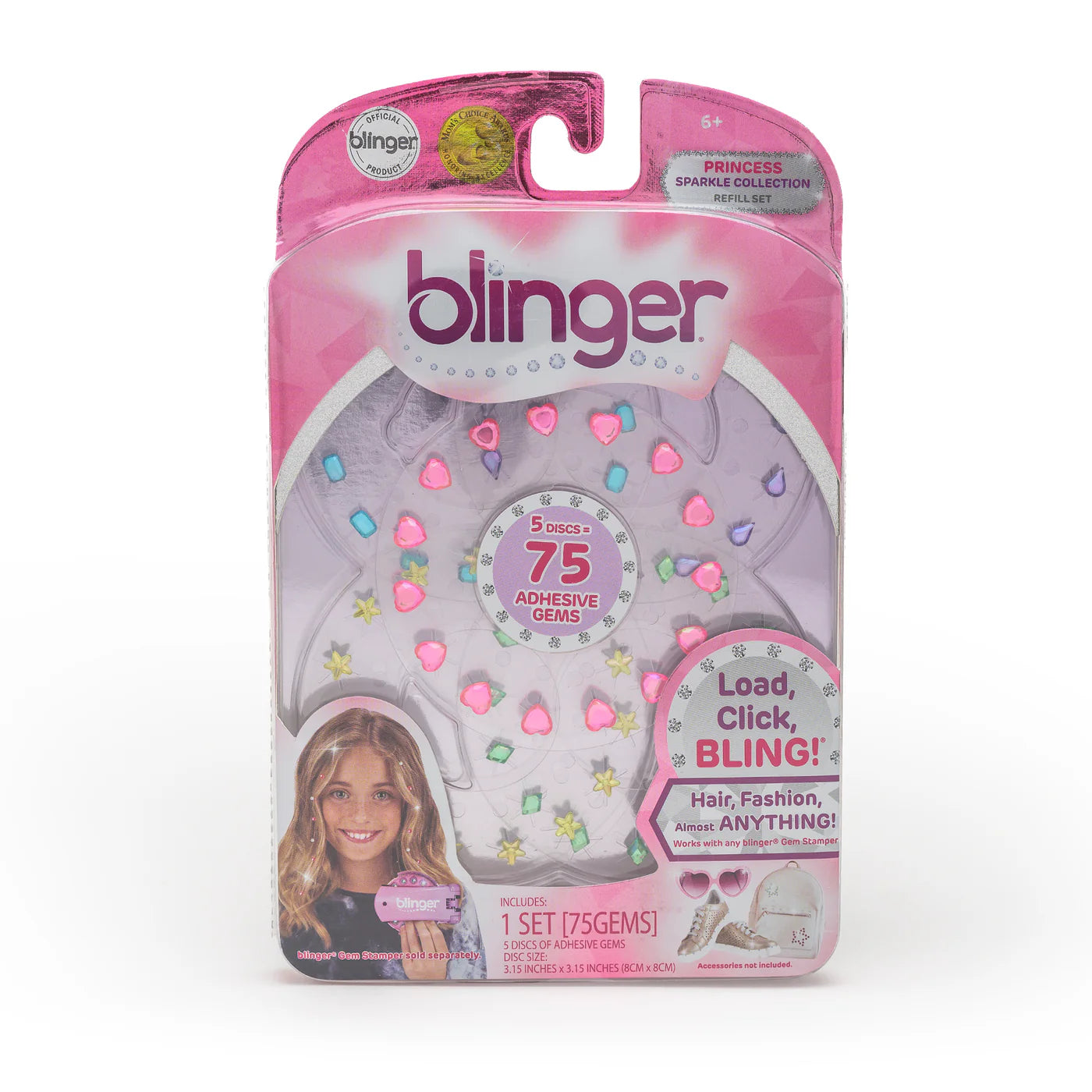 blinger® Sparkle Collection Refill Pack with 75 Colorful Hair-Safe Gems