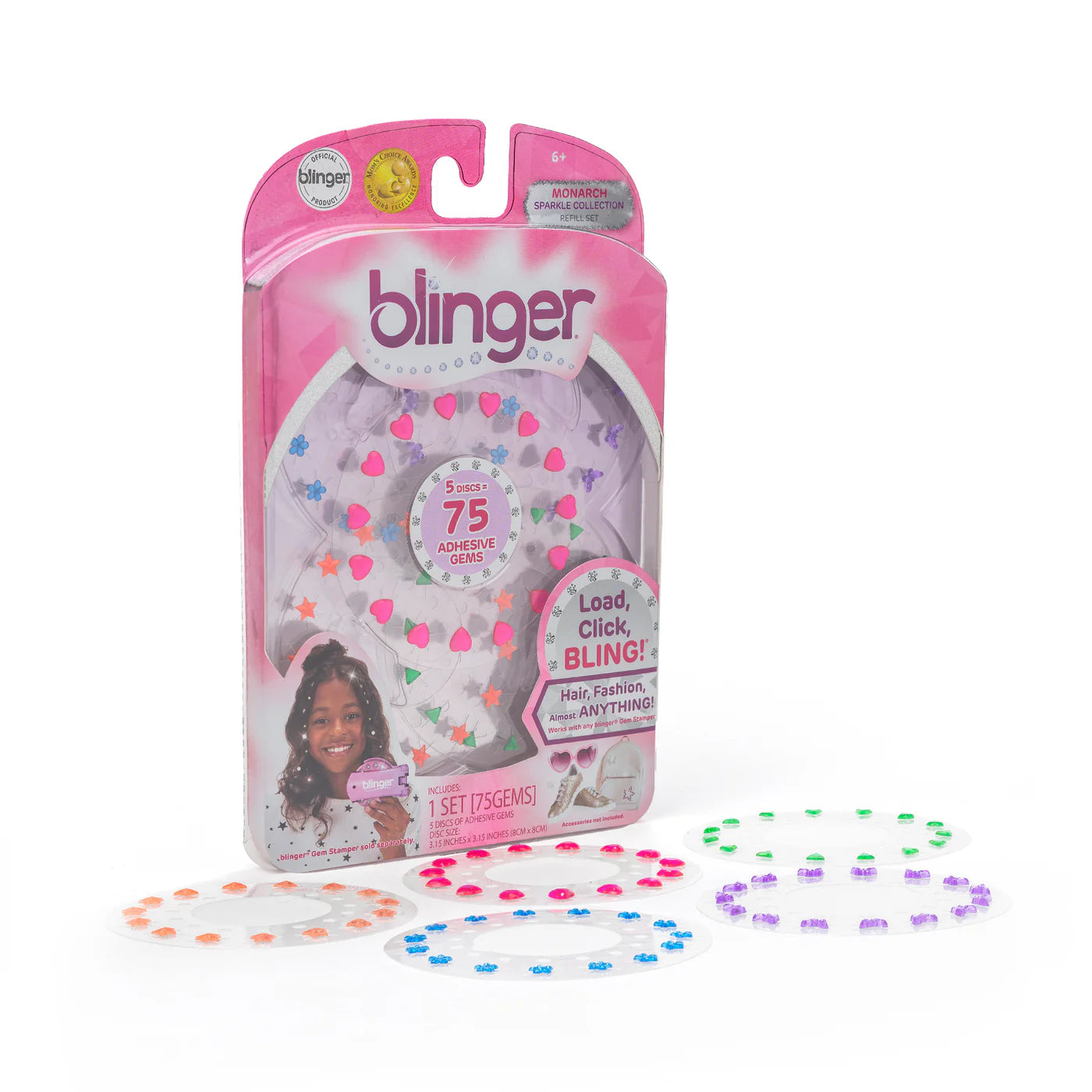blinger® Sparkle Collection Refill Pack with 75 Colorful Hair-Safe Gems