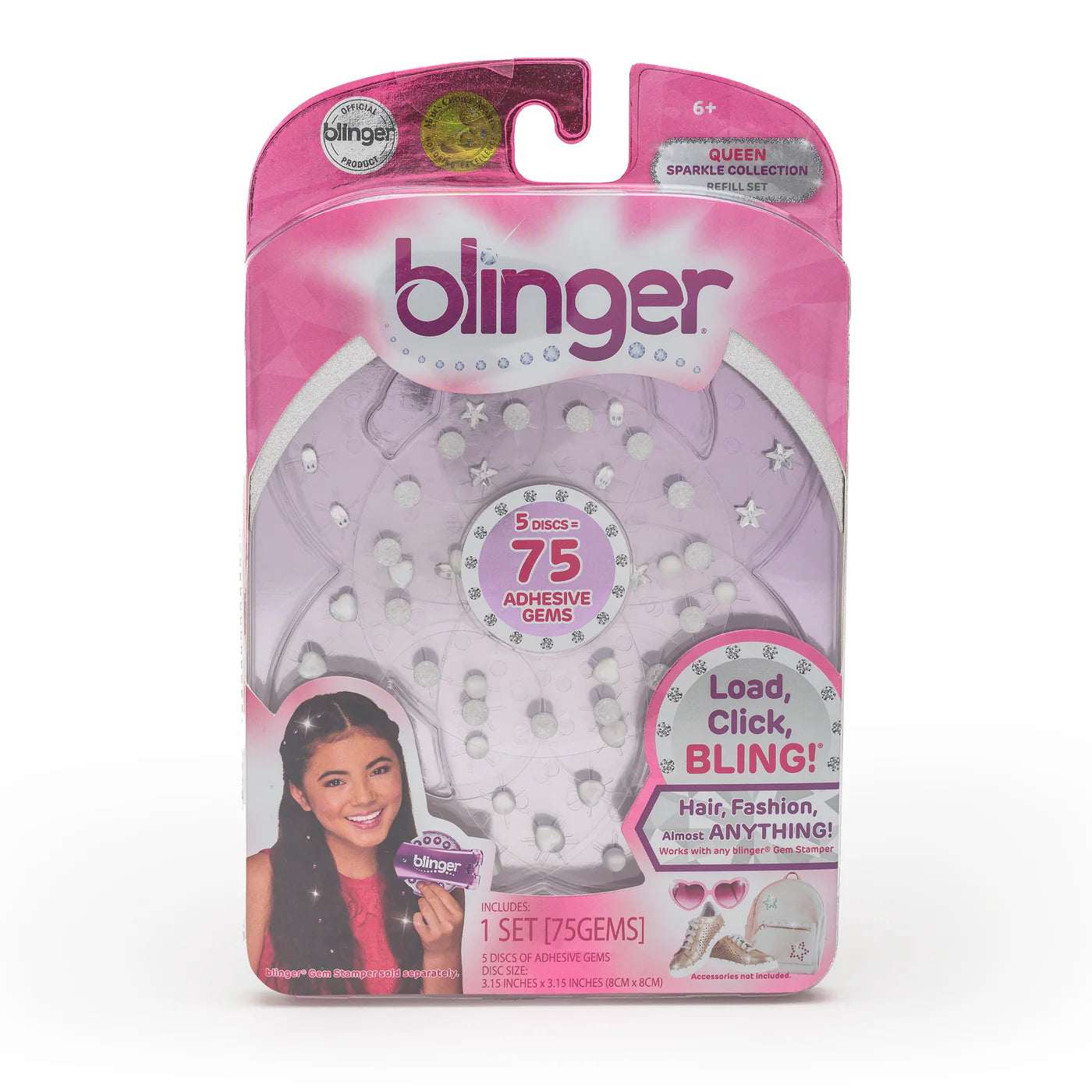 blinger® Sparkle Collection Refill Pack with 75 Colorful Hair-Safe Gems