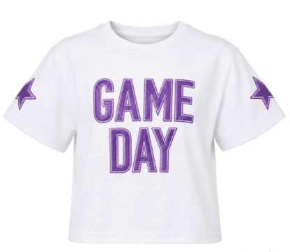 GAME DAY Shimmer Appliqué Boxy Tee