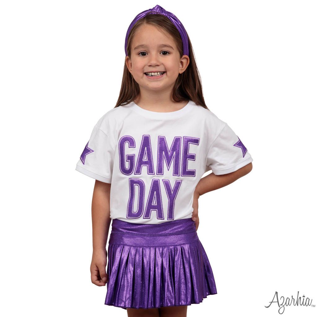 GAME DAY Shimmer Appliqué Boxy Tee