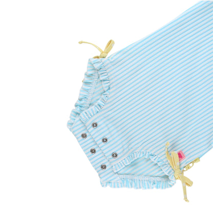 Seersucker Long Sleeve One Piece Rash Guard Swimsuit