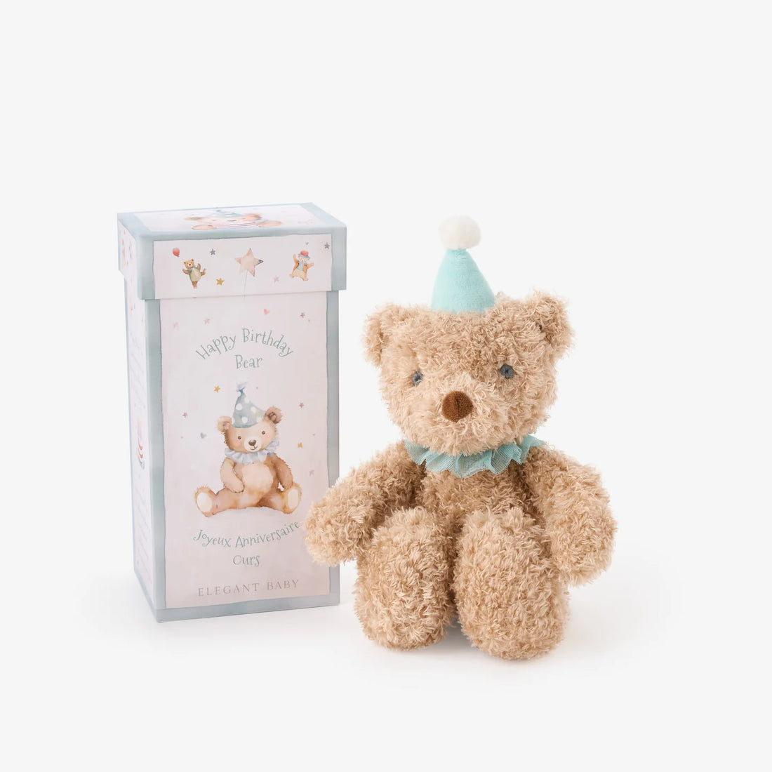 Aqua Birthday Bear w/ Gift Box