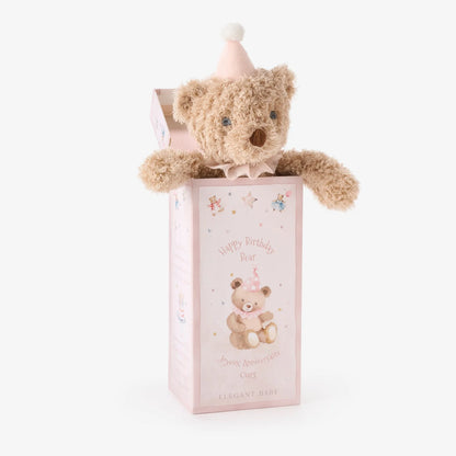 Pink Birthday Bear w/ Gift Box