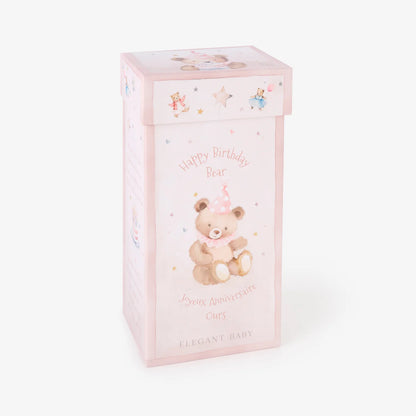 Pink Birthday Bear w/ Gift Box