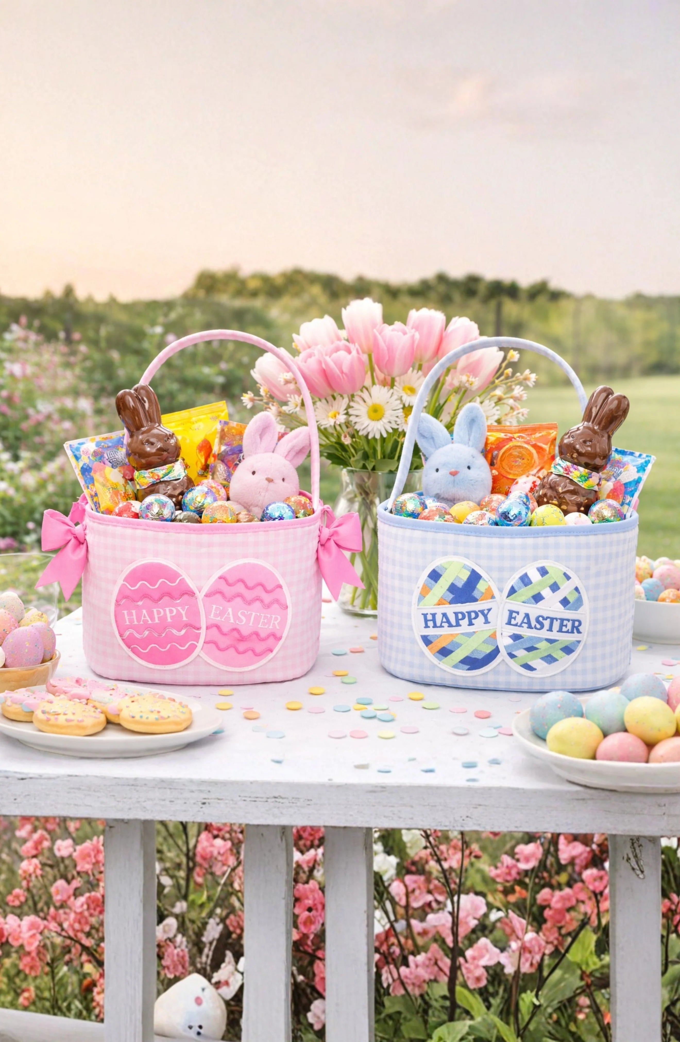 Happy Easter Seersucker Basket