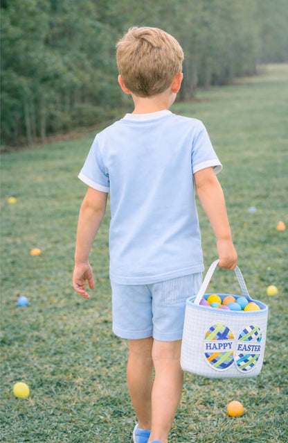 Happy Easter Seersucker Basket