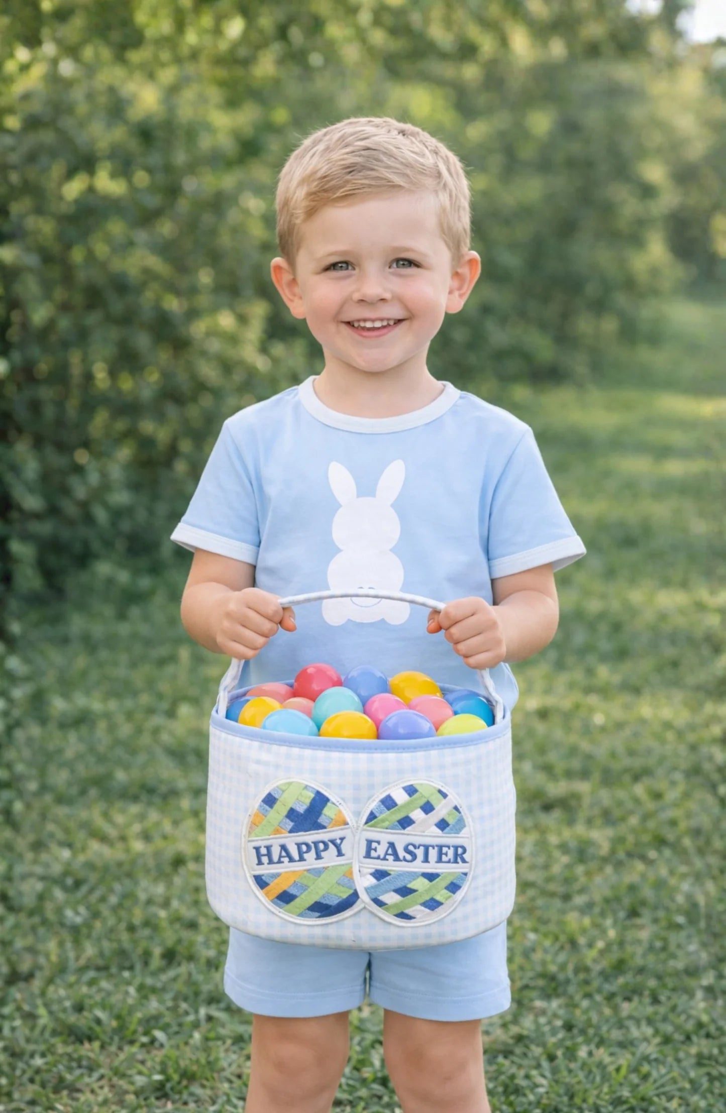 Happy Easter Seersucker Basket