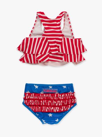 Shimmer Stars &amp; Stripes Flounce Bikini Swimsuit