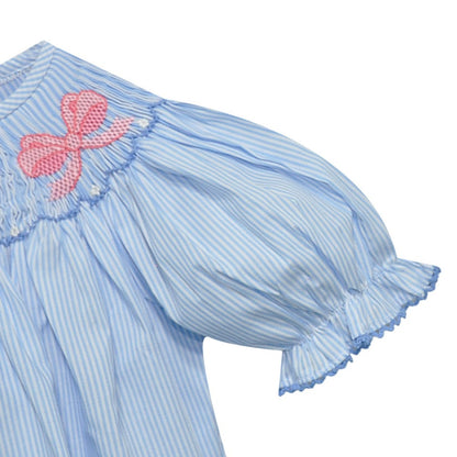 Blue Georgette Bishop Dress- Little Miss Bows