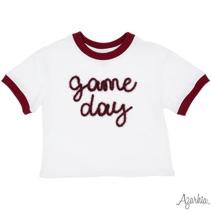 Tinsel Game Day Ringer Boxy Top