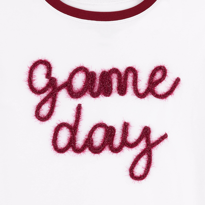 Tinsel Game Day Ringer Boxy Top