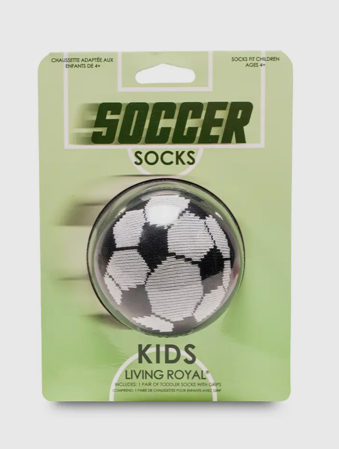 3D Packaged Crew Socks - Soccer Ball - Black