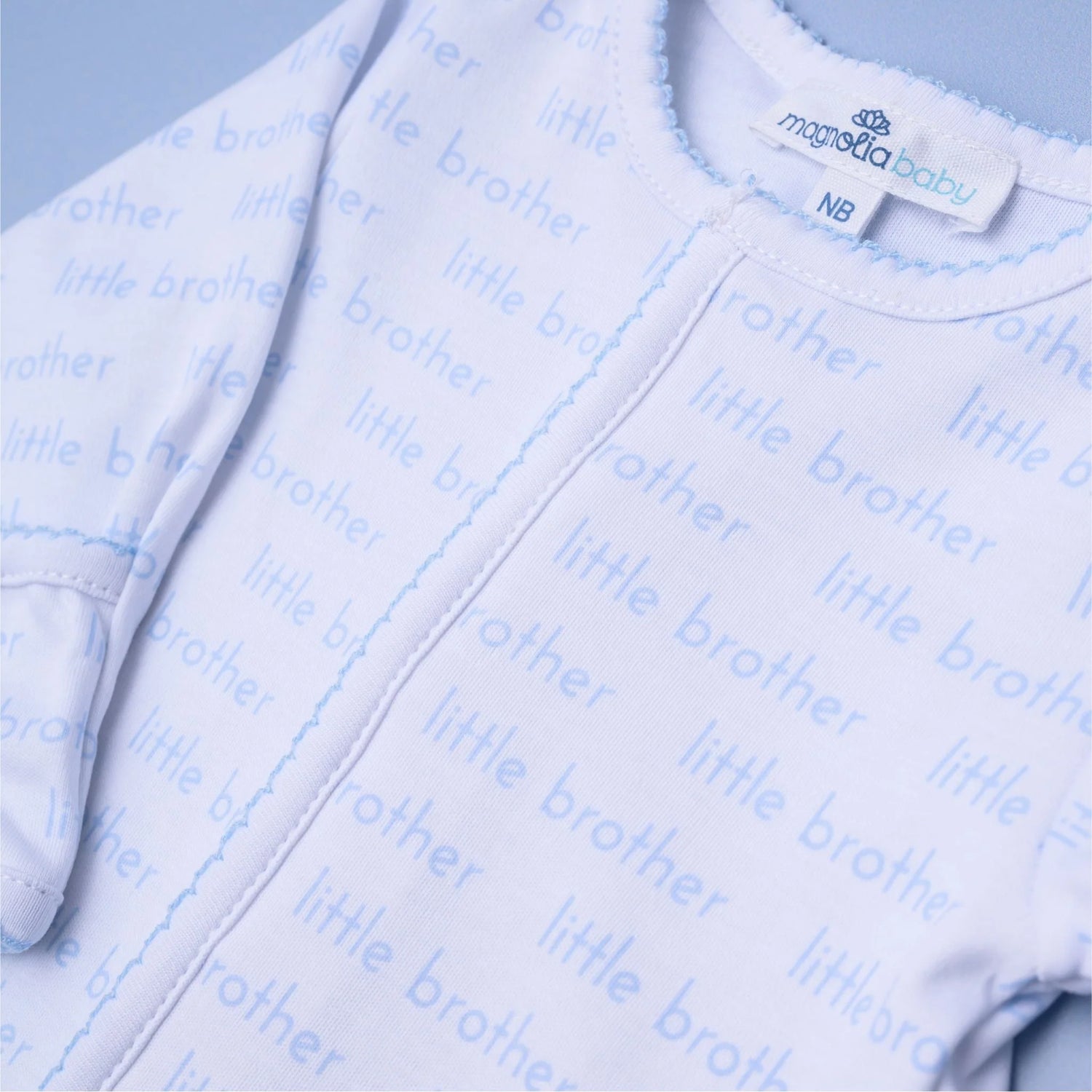 Little Brother Print Zip Footie