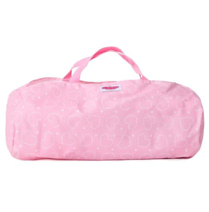 Pack-and-Play Crib for Dolls, Pink Hearts