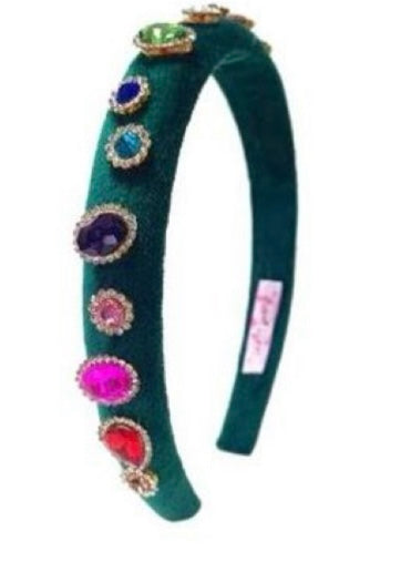 Thin Green Jeweled Padded Headband