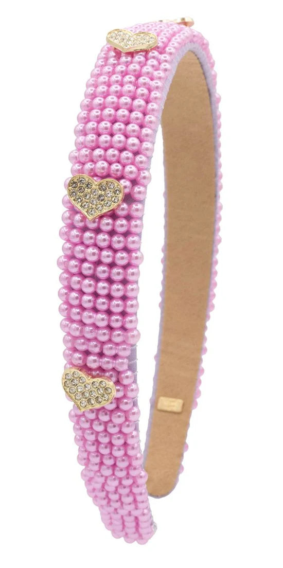 Primrose Pearl Heart Charm Headband