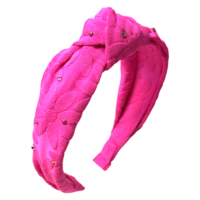 Crystallized Terry Flower Knot Headband