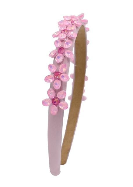 Full Jewel Flower Thin Headband