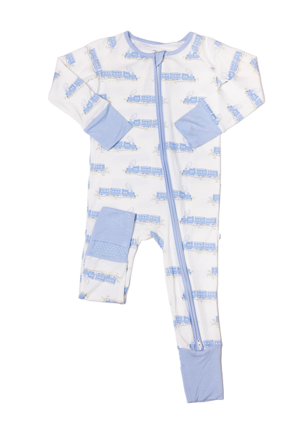 Train Sleep Romper Zip