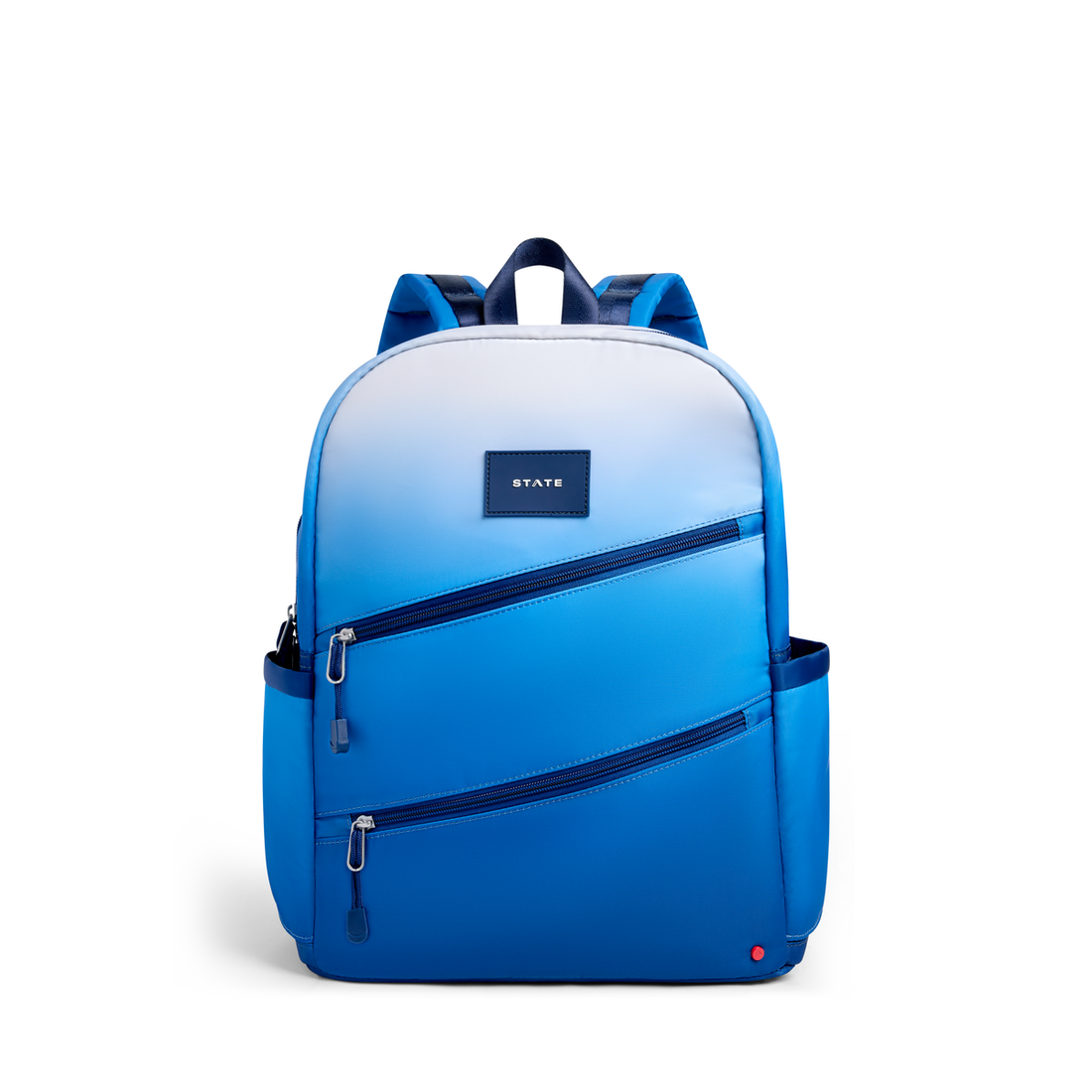 Kane Double Pocket Backpack - Blue Gradient Diagonal Zipper