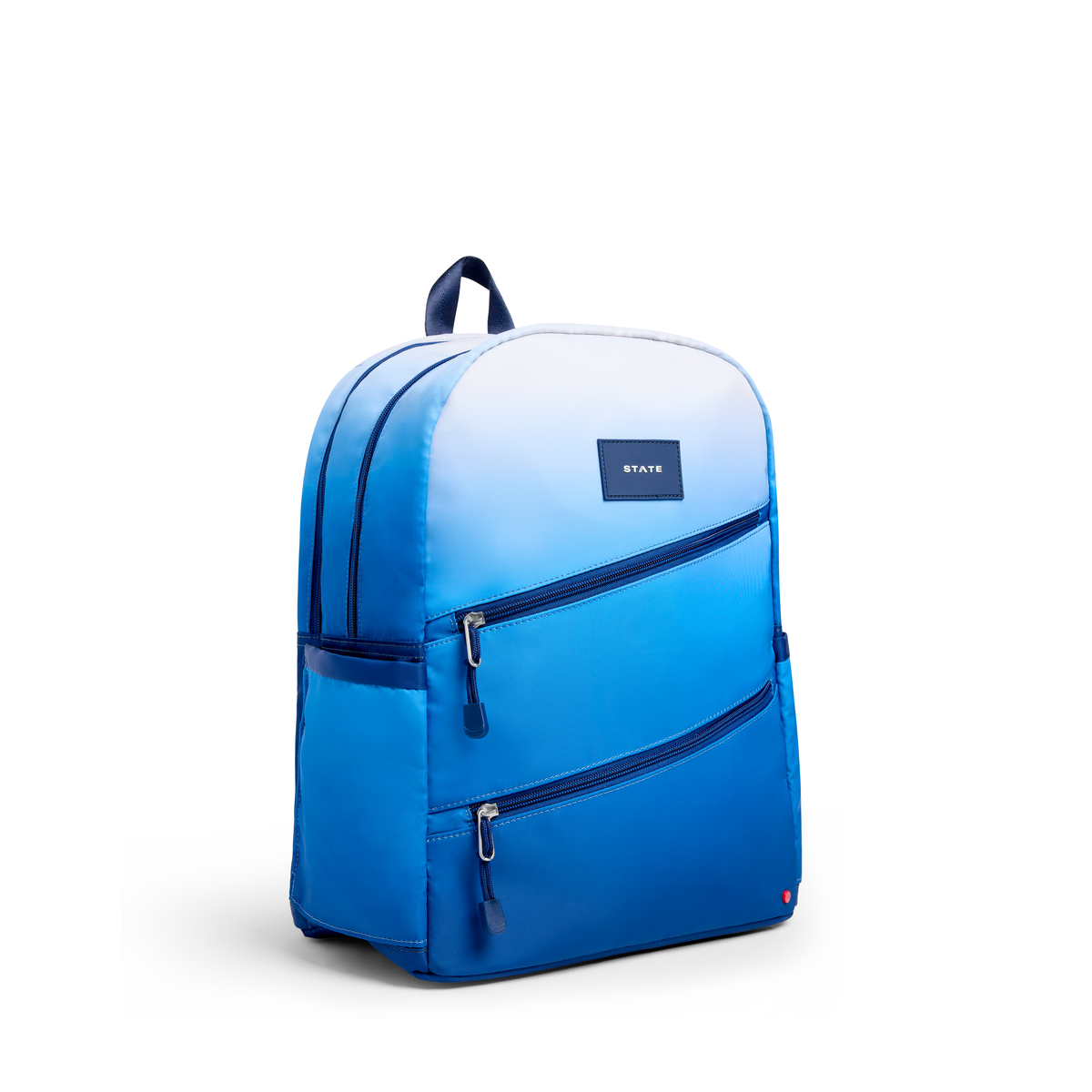 Kane Double Pocket Backpack - Blue Gradient Diagonal Zipper