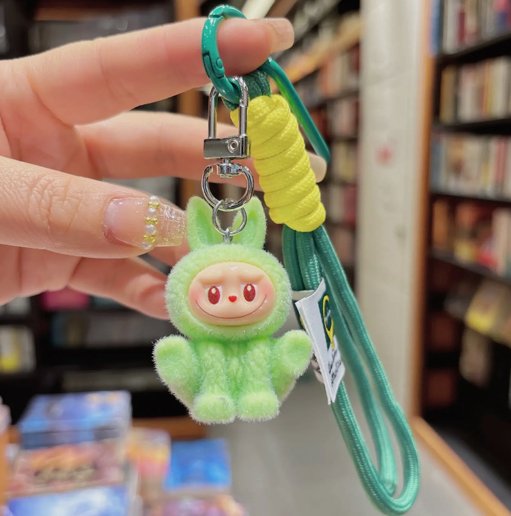 Cute Monster Flocking Keychain Pendant