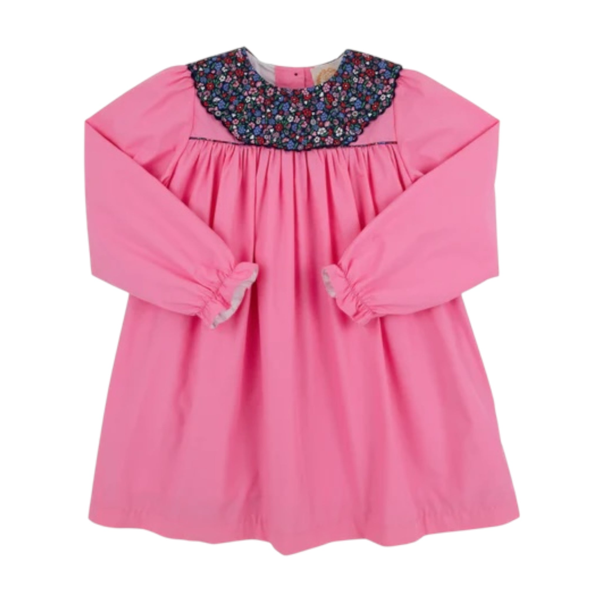 Long Sleeve Mary Dal Dress - Fairfax Floral with Hamptons Hot Pink