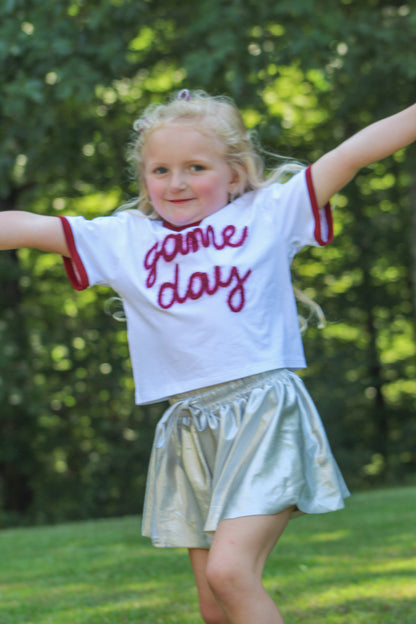 Tinsel Game Day Ringer Boxy Top