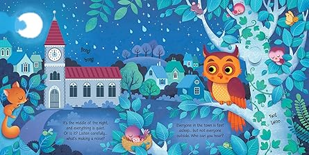Discover the magic of the night in this enchanting sound book. Little children will love listening to sleeping cats purring, owls twit-twooing and bats squeaking when they press the sound buttons on the pages of this beautifully illustrated book. There&
