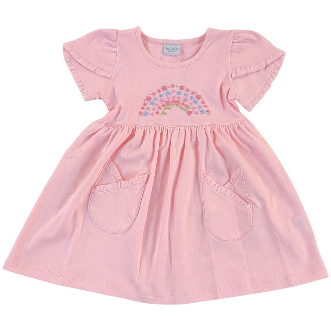 Blooming Rainbow Popover Dress with Princess Sleeve &amp; Pocket