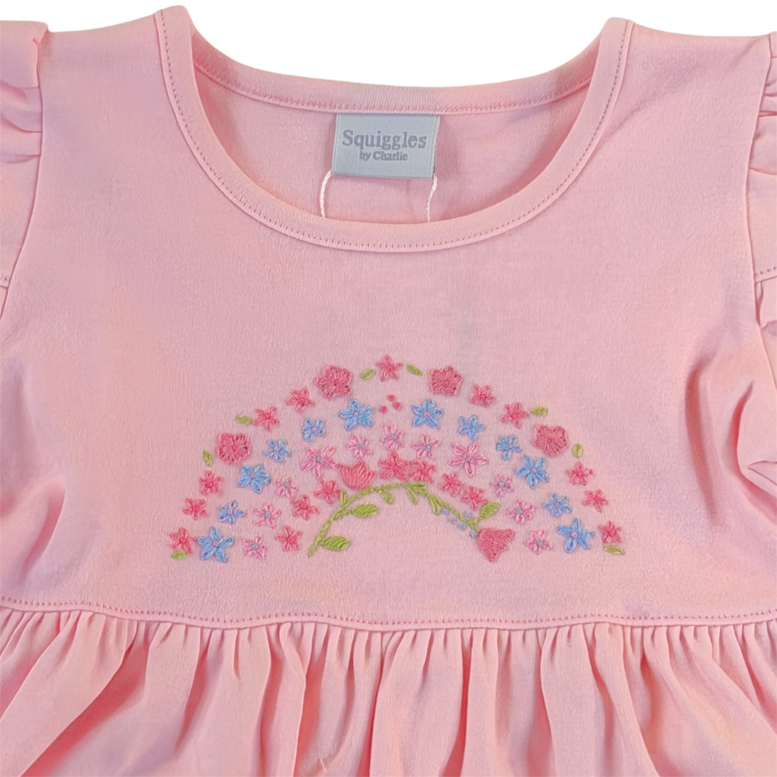 Blooming Rainbow Popover Dress with Princess Sleeve &amp; Pocket