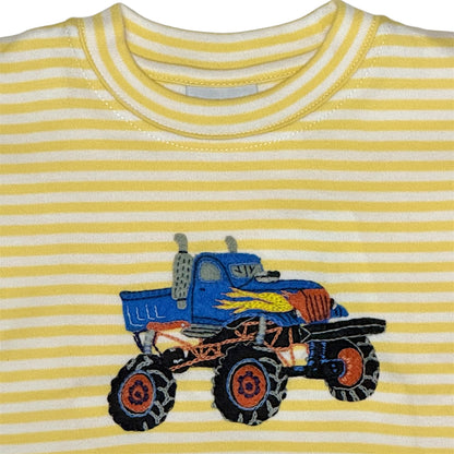 Monster Truck Yellow Stripe Top