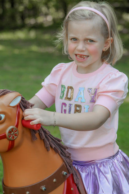 BDAY Girl Sequin Patch Top
