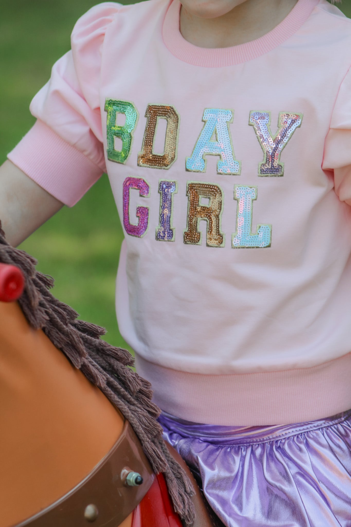 BDAY Girl Sequin Patch Top