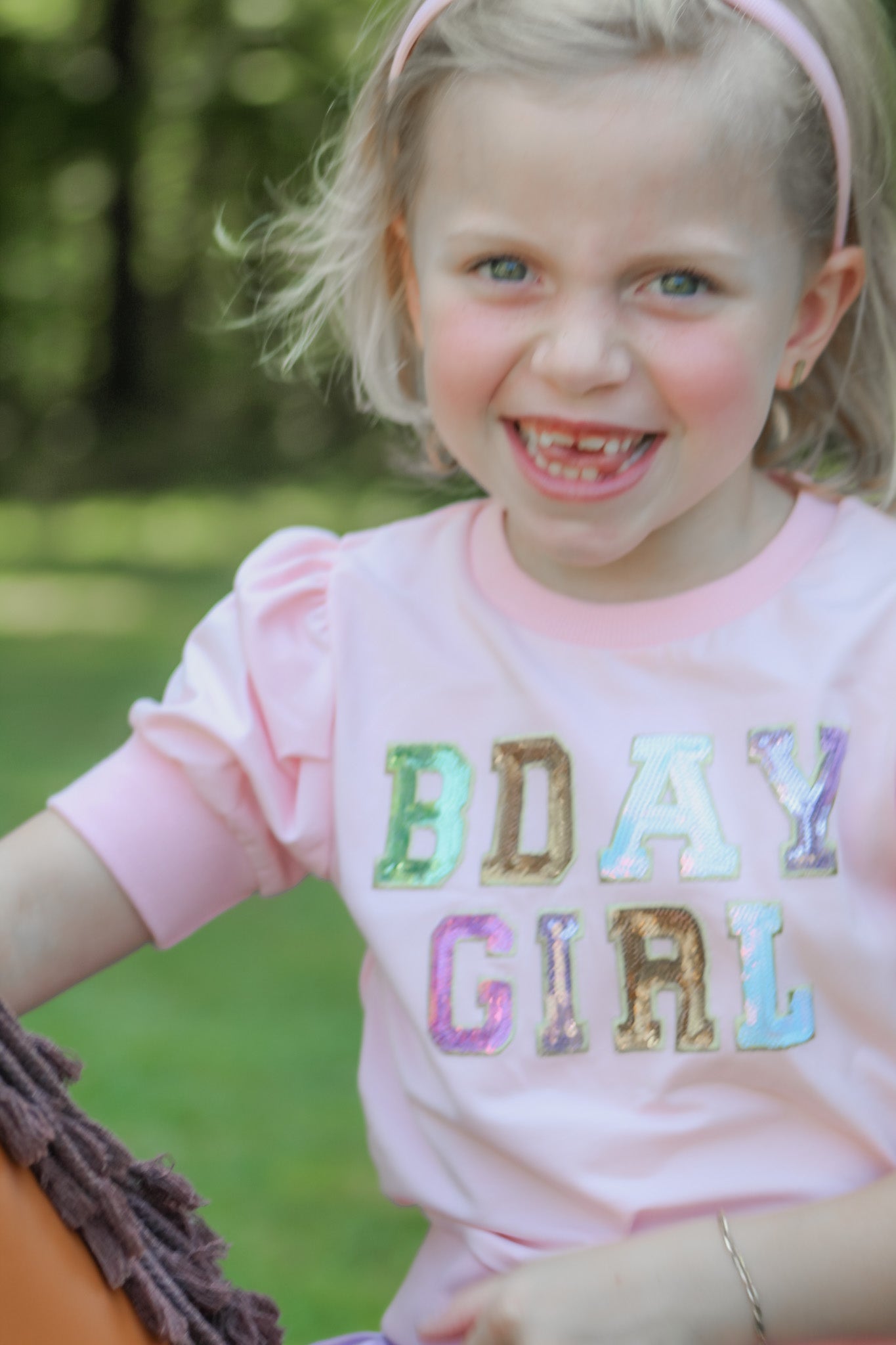 BDAY Girl Sequin Patch Top