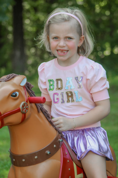 BDAY Girl Sequin Patch Top