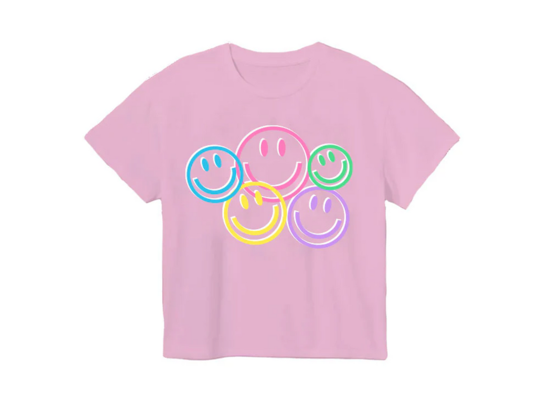Puffy Smiley Face Boxy Tee