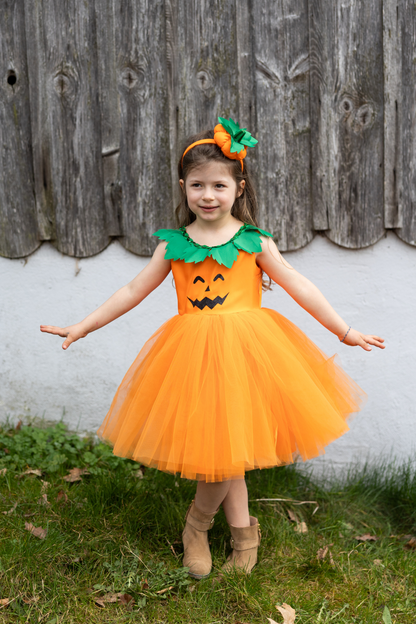 Get ready to rule the pumpkin patch in the most gourd-geous outfit of the season! Our Pumpkin Patch Princess Dress is a playful and whimsical take on classic Halloween charm—perfect for little ones who want to be cute and festive.