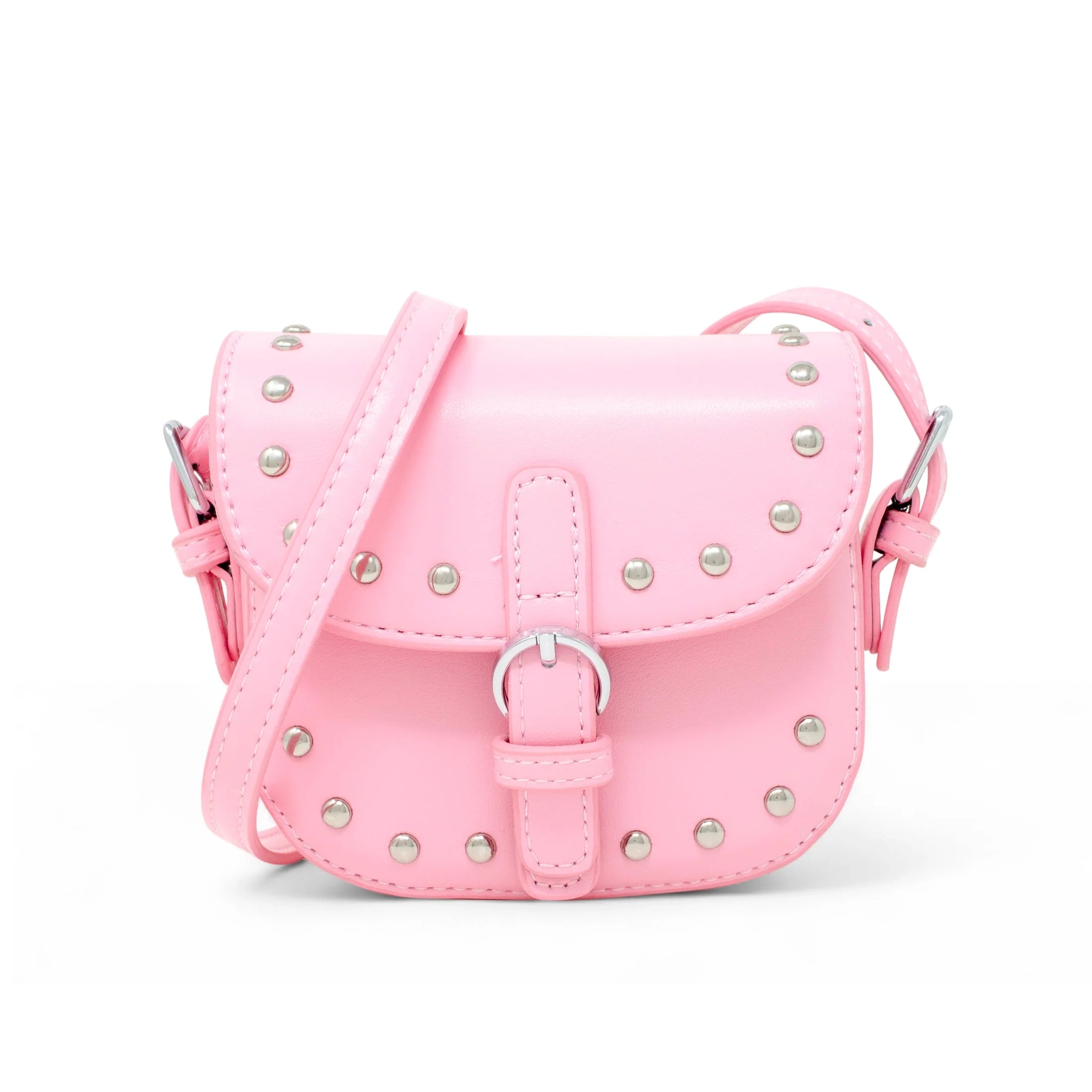 Saddle Stud Handbag - Hot Pink